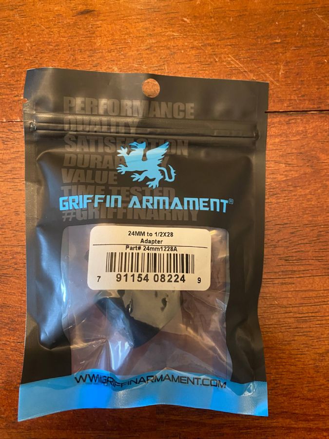WTS: Griffin 24mm to 1/2x28 Suppressor mount thread adapter (Free Shipping)