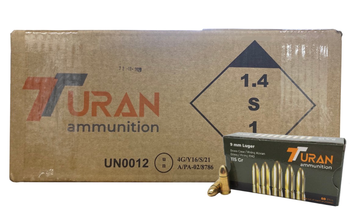 9x19mm,  115gr FMJ, 1000 rounds Turan