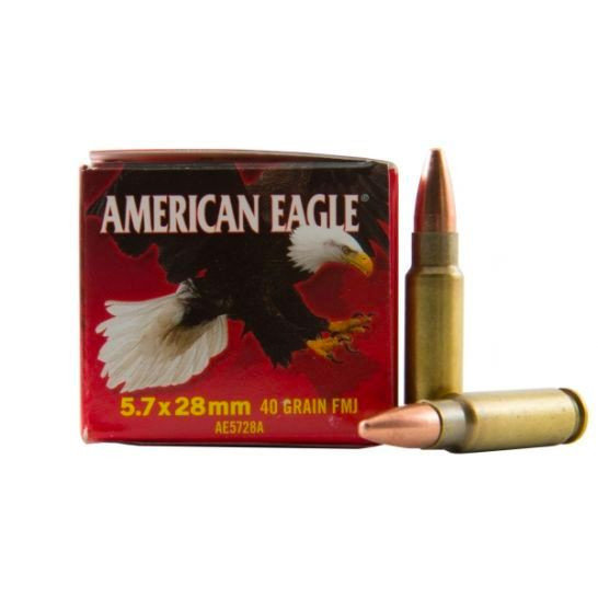 American Eagle 5.7x28mm 40gr FMJ Ammunition 50rds ($.80/rnd)