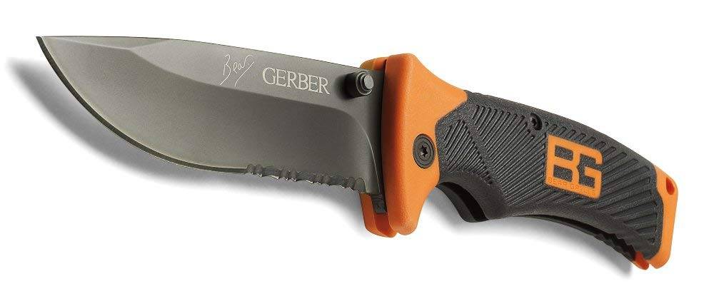 Gerber Bear Grylls Folding Sheath Knife, Serrated Edge - $14.36