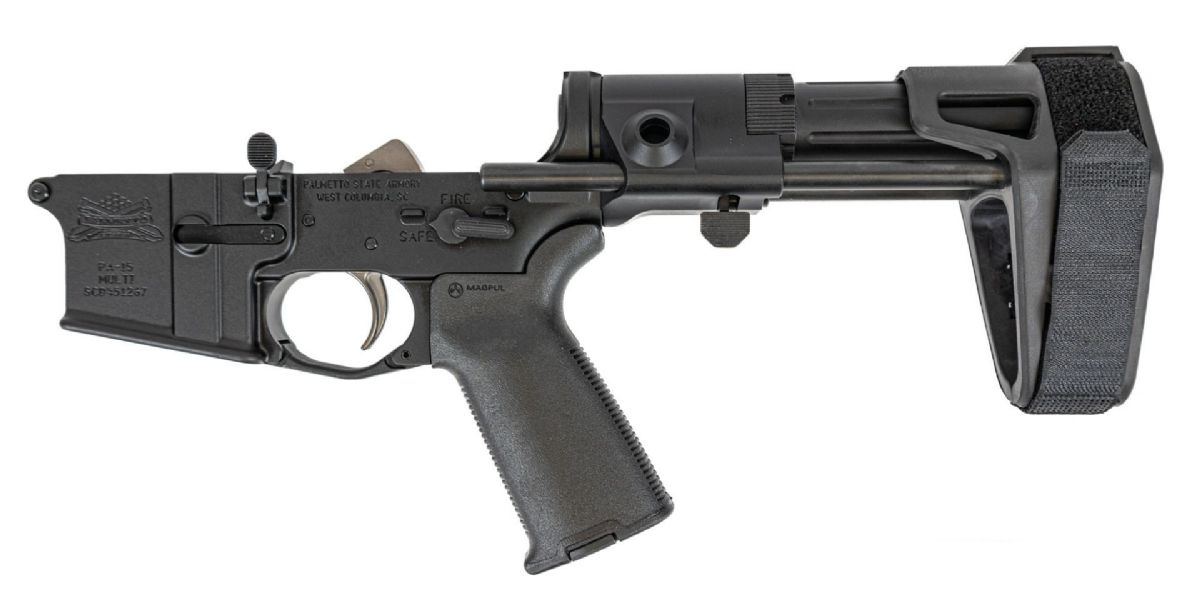 PSA AR-15 Complete MOE+ EPT Pistol Lower With Maxim PDW Brace, Black