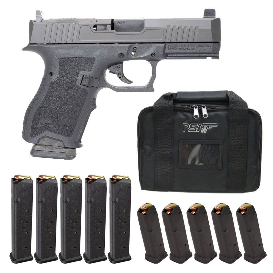 PSA Dagger Compact 9mm RMR Pistol w/ 10 PMAG 27rd/15rd Magazines & PSA Pistol Bag