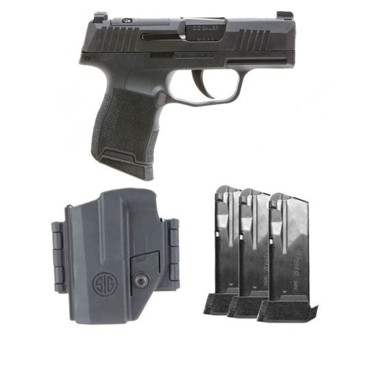 SIG SAUER 9MM P365 OPTIC READY TACPAC W/ 3 MAGS & HOLSTER, BLACK