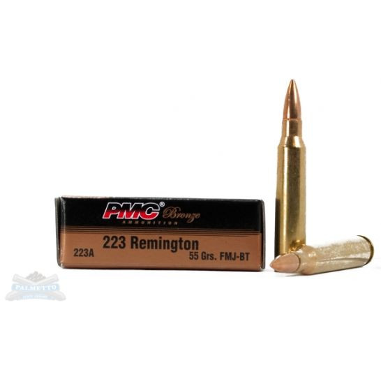 PMC Bronze .223 Remington 55GR FMJ-BT Ammunition (20 Rounds) - $.75ppr - In Stock