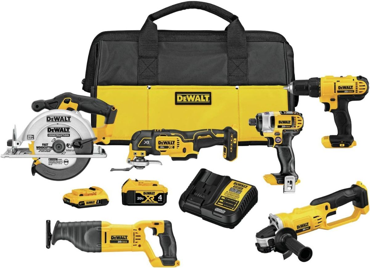 DEWALT 20V MAX Power Tool Combo Kit, 6-Tool Cordless Power Tool Set with Battery and Charger