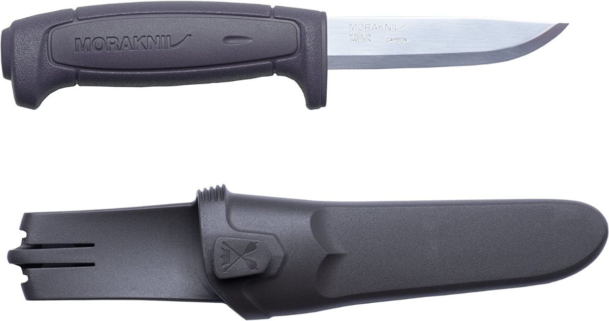 Morakniv Craftline Basic 511 High Carbon Steel Fixed Blade Utility Knife and Combi-Sheath, 3.6-Inch Blade