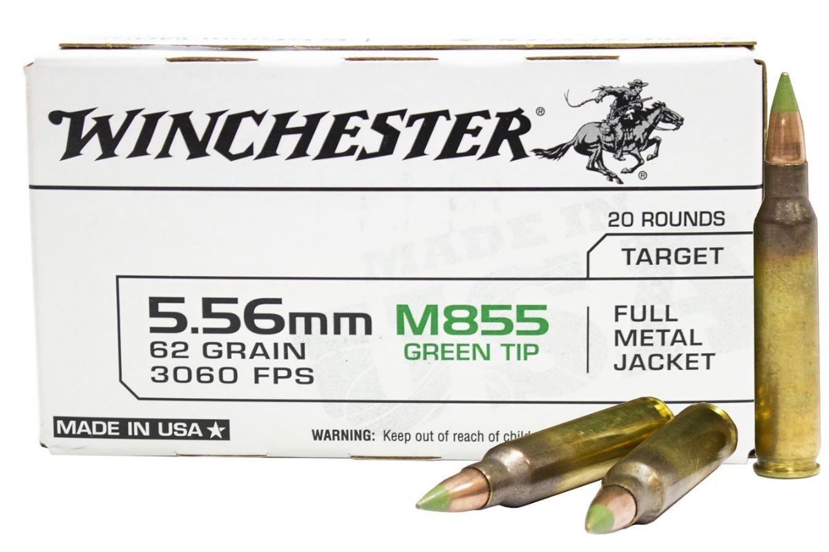 WINCHESTER AMMO 5.56mm M855 62Gr FMJ Green Tip