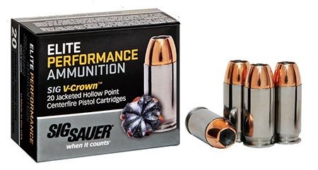 Sig Sauer 9mm 115gr JHP V-Crown Elite Performance Ammunition 20rds ($1.25/rnd)