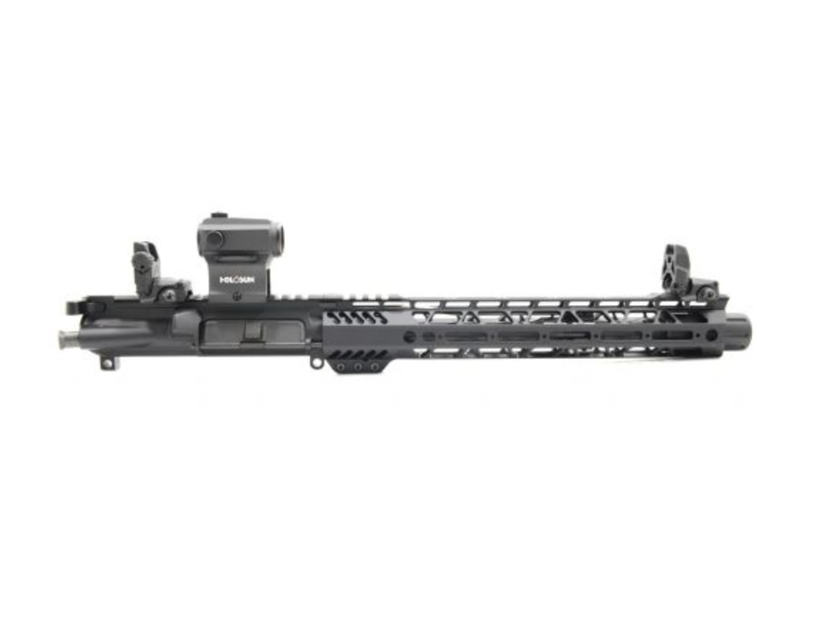 PSA 10.5" CARBINE-LENGTH 5.56 NATO 1/7 PHOSPHATE 12" M-LOK UPPER WITH BCG, CH, MBUS SIGHT SET, & HOLOSUN RED DOT