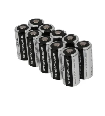 Streamlight CR123A 3V Lithium Batteries - 10 Pack