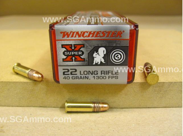 100 Round Plastic Pack - 22 LR 40 Grain High Velocity Copper Solid Winchester Super-X Ammo - X22LRSS1 - Limit 10