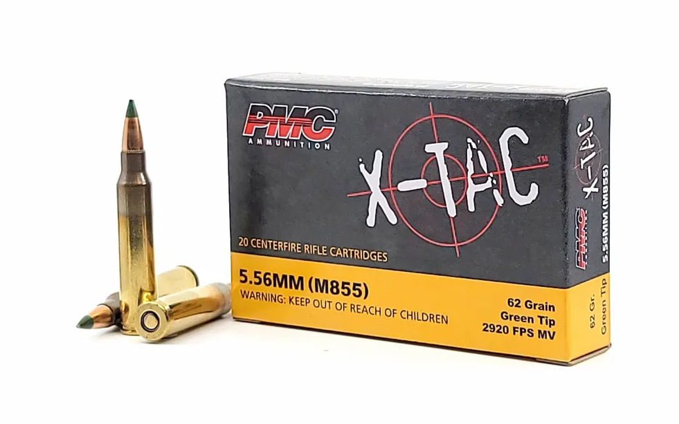 PMC - X-TAC - 5.56x45mm - M855 - Green Tip - 62 Grain - FMJ - 20 Rounds