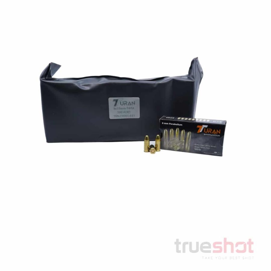 500 Rds of TURAN 9MM 124 GRAIN FMJ BATTLE PACK