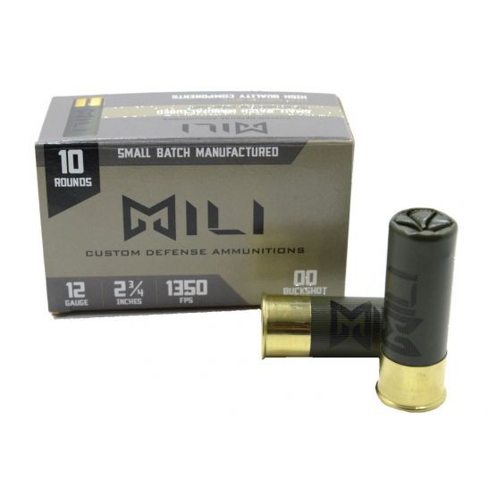 Mili Custom Defense Ammunition 12ga 00 Buck Shot, 2 3/4" - 10rd Box