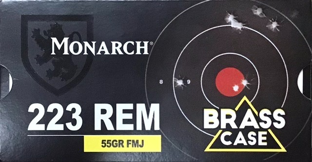 223 Rem Monarch 55 gr Full Metal Jacket BRASS Case 20 Rounds M-ID: FSMOAM2055 UPC: 420002598556