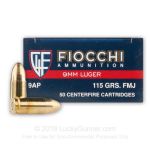 Fiocchi 9mm 115 Grain FMJ 1000 Rounds - $168