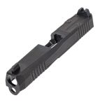 PSA DAGGER COMPLETE RMR SLIDE ASSEMBLY WITH EXTREME CARRY CUTS & AMERIGLO LOWER 1/3 CO-WITNESS SIGHTS, BLACK DLC